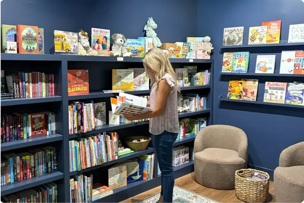 woman browsing books