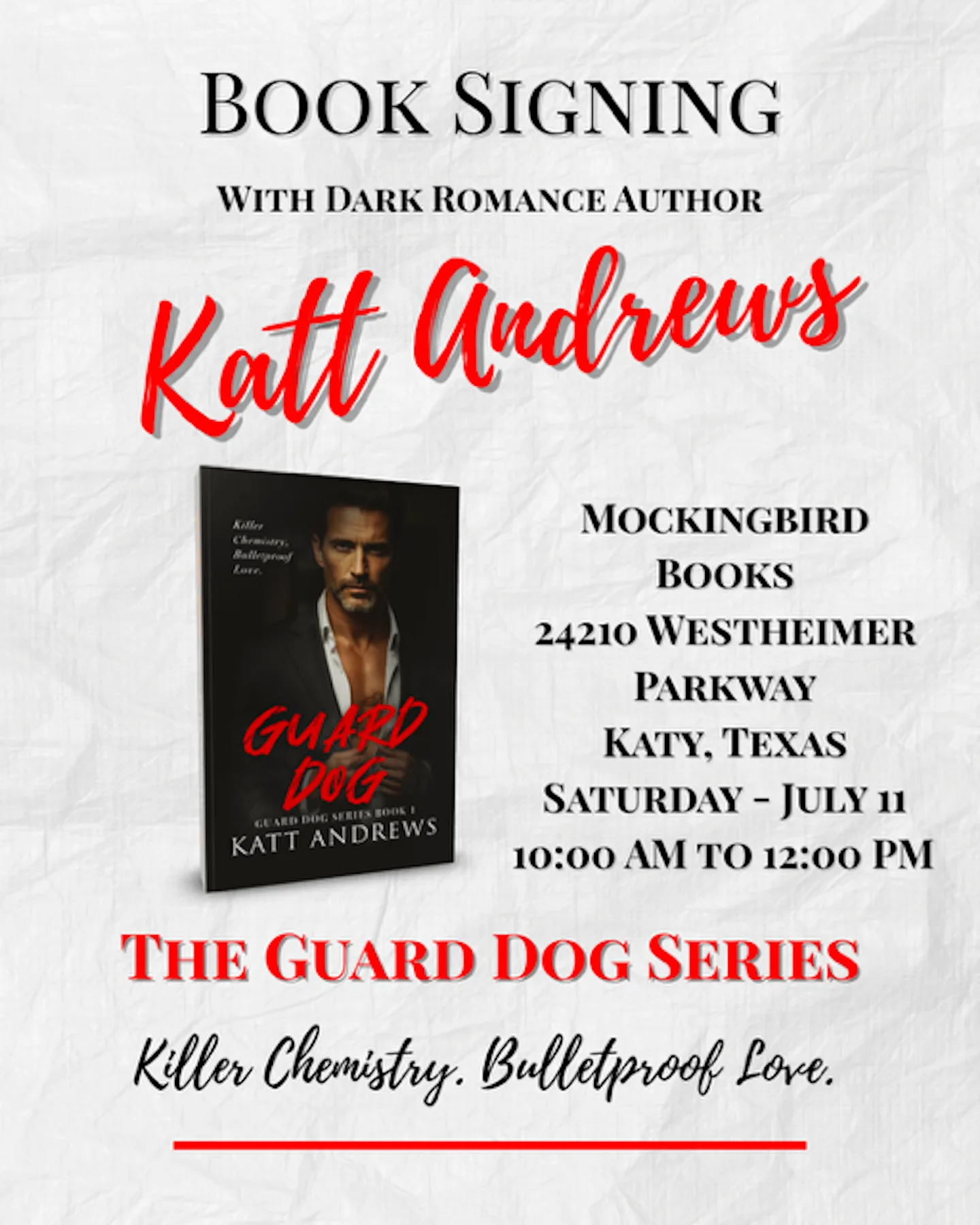 katt andrews book signing flier