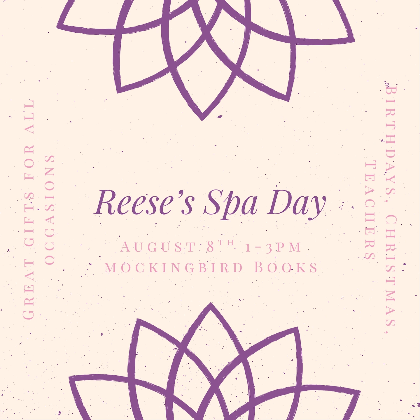 Violet Beige Simple Vintage Lotus Spa Party Invitation